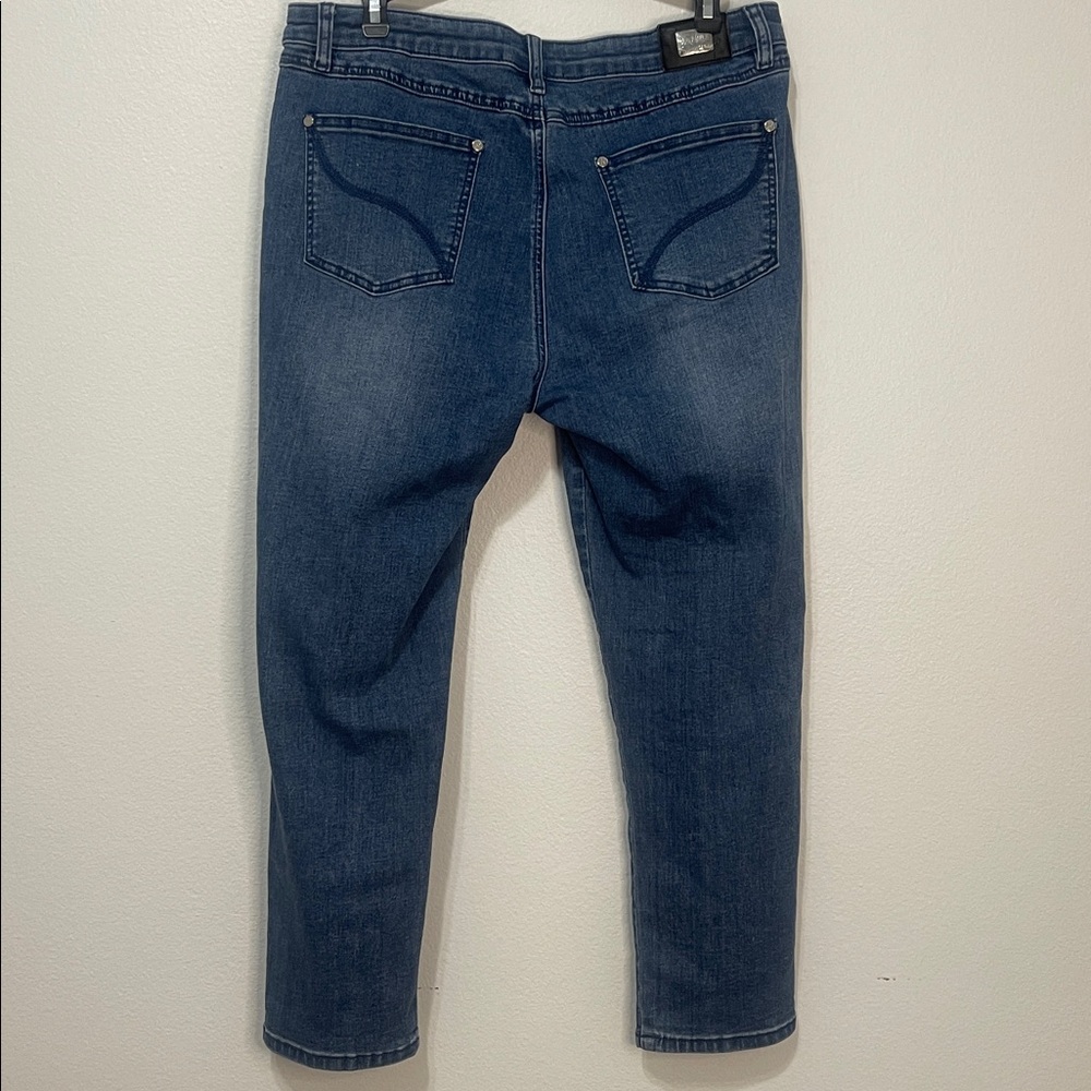 Joseph Ribkoff Silver Accent Jeans Size 12 Waist 17”-19” Inseam 25.5” EUC - Picture 5 of 11